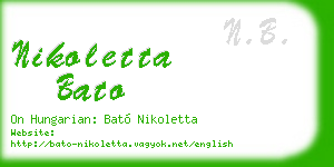 nikoletta bato business card
